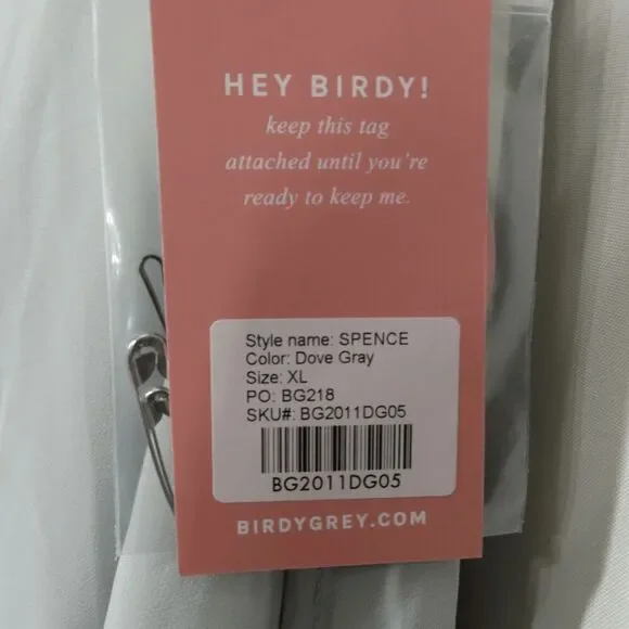 Birdy Grey Dove Gray Spence V-Neck Convertible Dress X-Large - Picture 7 of 8